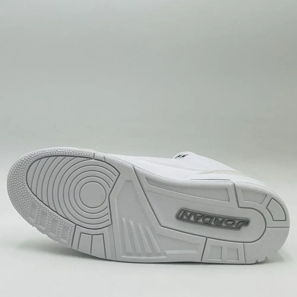 Nike Air Jordan 3 Retro White Silver Sneakers CT8532 111 Men Size 11 NEW